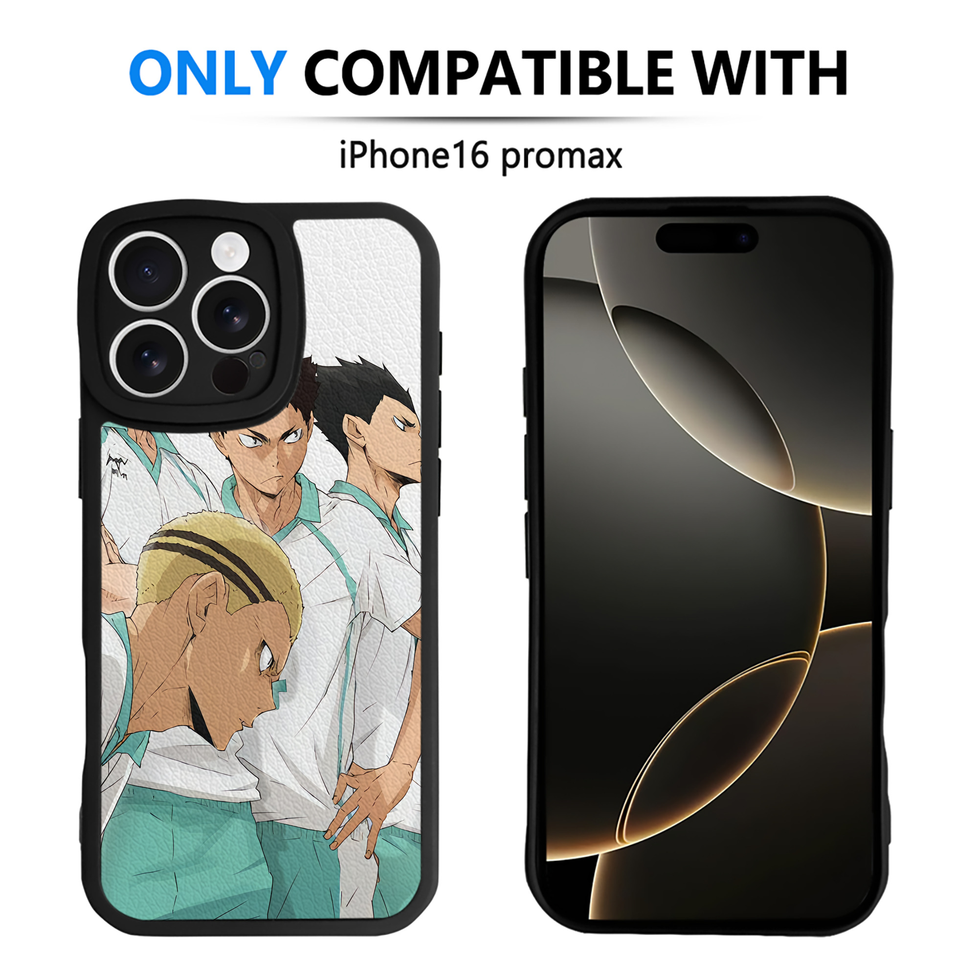 （画像用） ハイキュー!! Haikyu!! 【iPhone 16シリーズ対応】シリコンスマホケース（レザー調） 材質：シリコン